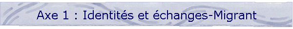 Axe 1 : Identits et changes-Migrant